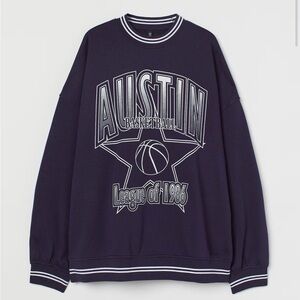 Austin Basketball Graphic Crewneck Sweatshirt Retro Sports Style